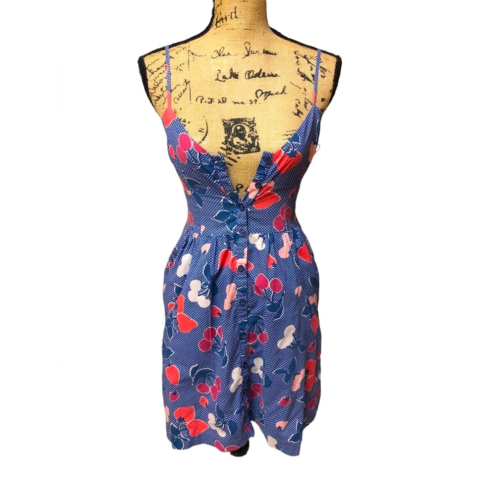 Urban Outfitters-Cooperative Cherries SunDress w/front pockets & scrunched back.